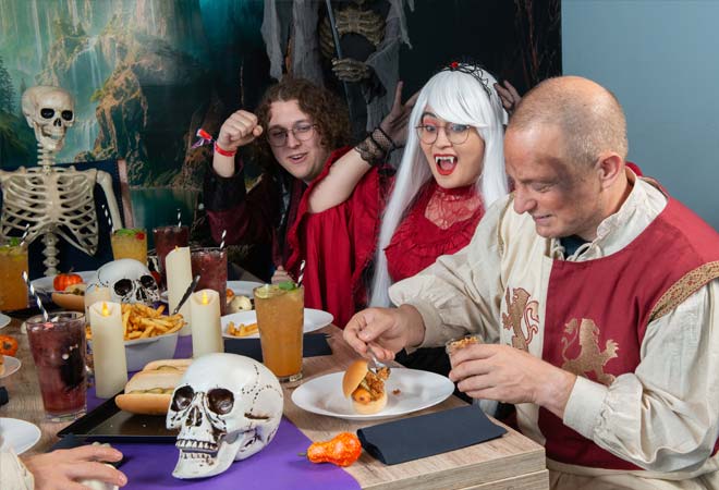 Snacks beim Halloweenparty im Heldenverlies